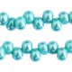 Glass beads 6mm A-symmetrical Blue zircon-pearl shine coating