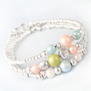 New 16 June - Pearl Glitter Glass beads In summer colors