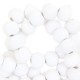 Wood beads round 6mm White