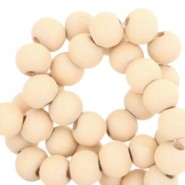 Wood beads round 6mm Peachy yellow