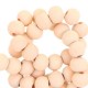 Wood beads round 6mm Light salmon rose