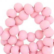 Houten Kralen Rond 6mm Fel roze