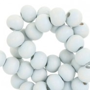 Wood beads round 6mm Garden light grey