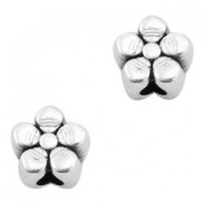 DQ Metal bead Flower 4mm Antique silver