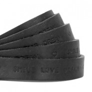 DQ leer plat 10mm "smile love dream" print Nero black