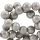 Opaque glass beads 4mm Metallic grey beige