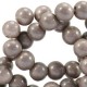 Opaque glass beads 8mm Metallic taupe brown