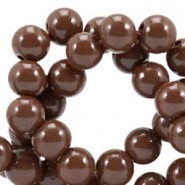Opaque glass beads 6mm Mocha brown