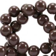 Opaque glass beads 8mm French roast brown