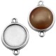 DQ metaal tussenstuk / setting 2 ogen Ø 20mm Antiek zilver 