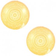 Basic cabochon 20mm Mandala Sunflower yellow