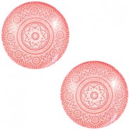 Basic cabochon 20mm Mandala Deep coral orange