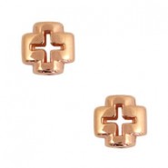 DQ Metal bead Cross 8mm Rosegold