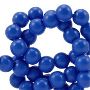 Glass beads semi-matt 6mm Cobalt blue