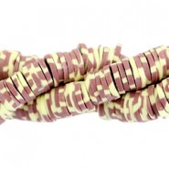 Katsuki beads 6mm animal print Red brown-yellow