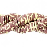 Katsuki kralen 4mm animal print Brown-yellow