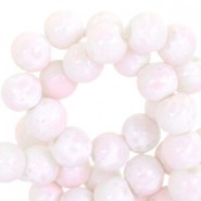 Glaskralen Gemêleerd 4mm White-soft pink