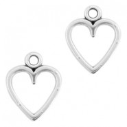 DQ Metal charm open Heart Antique silver