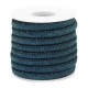 Trendy gestikt koord denim 6x4mm Dark royal blue
