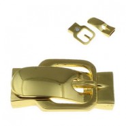 Metal magnetic clasp 36x22mm for 10mm Flat cord Gold