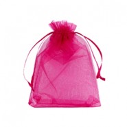 Organza zakje / cadeautasje ± 70x50mm Fuchsia