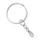 Metal Keychain ring chain 25mm Antique silver