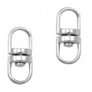 Metalen Sleutelhangers tussenstuk 16mm Antiek zilver