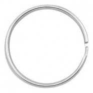 Metalen sleutelhanger ring 35mm Antiek zilver 