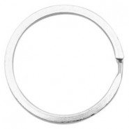 Metalen sleutelhanger ring 35mm Antiek zilver 