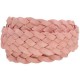Flat braided DQ leather cord 20mm Vintage finish Blush rose