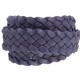 Flat braided DQ leather cord 20mm Vintage finish Purple