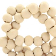 Wood beads round 6mm Vanilla beige