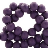 Wood beads round 6mm Dark aubergine purple