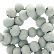 Wood beads round 6mm Mineral grey