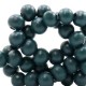 Wood beads round 6mm Dark petrol blue