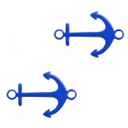 Metal Bohemian connector / charm Anchor Blue