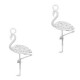 Metalen hanger Bohemian Flamingo 20x5mm Zilver