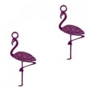 Metalen hanger Bohemian Flamingo 22x11mm Dark purple