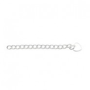 Beadalon metal extension chain with heart Silver