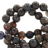 Natural stone beads round 4mm Anthracite-dark brown