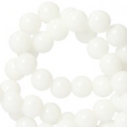 Natural stone beads round 6mm White