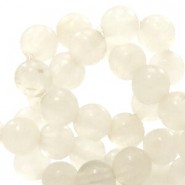 Natural stone beads round 6mm Off white