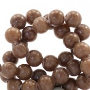 Natural stone beads round 6mm Chesnut brown