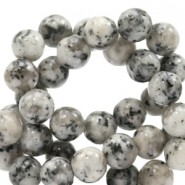 Natural stone beads round 8mm Mixed natural grey