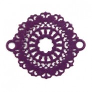 Metalen tussenstuk Bohemian rond 18mm Aubergine purple
