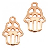 DQ metalen bedel Hamsa hand 15x10mm Rosé goud