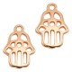 DQ metalen bedel Hamsa hand 15x10mm Rosé goud