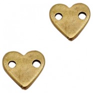 Colgante metálico DQ entrepieza Corazón 11mm - Bronce viejo