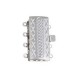 Metal Box clasp ± 31x18mm 4-strands Antique silver