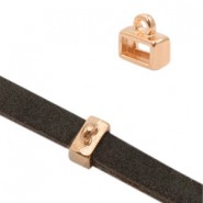 Correderas metálicas DQ rectángulo con anilla (Ø 5x2mm) - Oro rosado